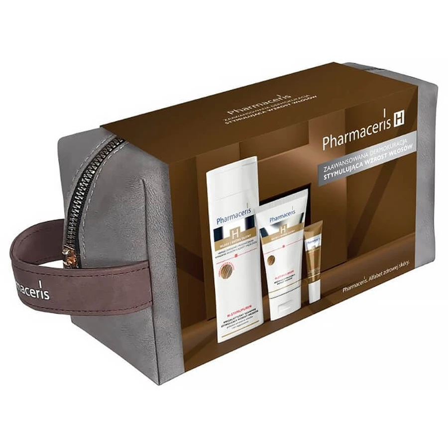 Kit Pharmaceris H, shampoing 250 ml + après-shampoing, 150 ml + gommage, 10 ml + pochette cosmétique