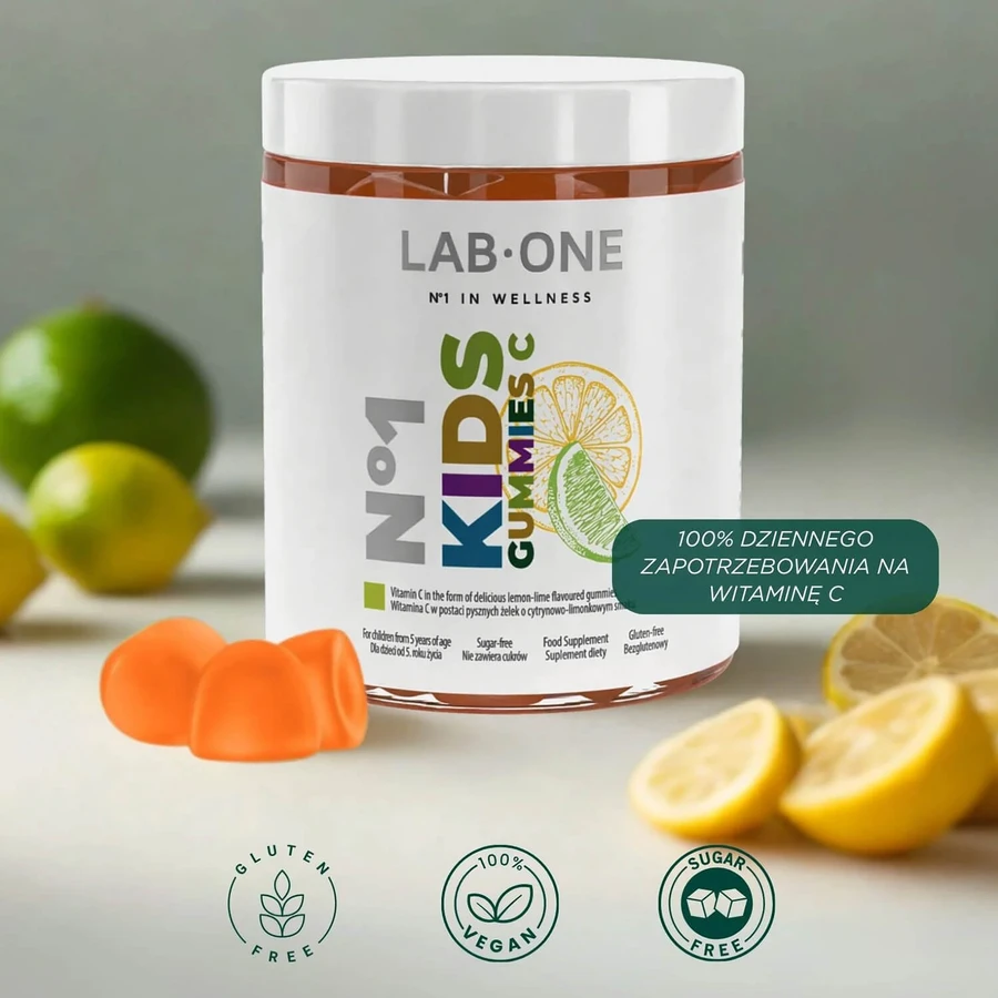 Lab One No 1 KidsGummies C, jelly beans, citroenlimoensmaak, 60 stuks