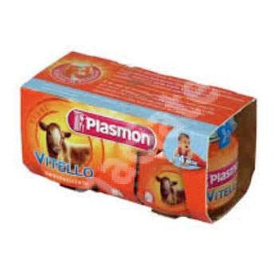 Gehomogeniseerde kalfsvleespuree, +4 maanden, 2x 80 g, Plasmon