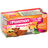 Gehomogeniseerde kippen- en rundvleespuree, +6 maanden, 2x 80g, Plasmon