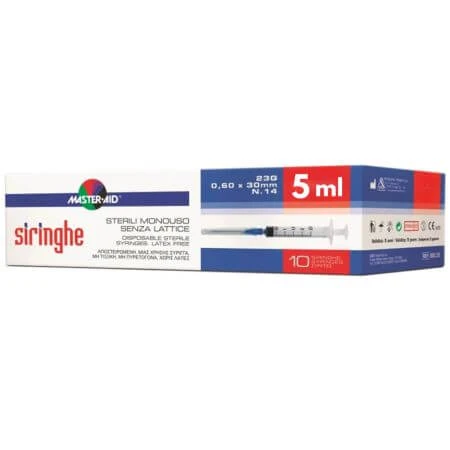 Steriele wegwerpspuit met dunne naald, 5 ml, 10 stuks, Pietrasanta Pharma