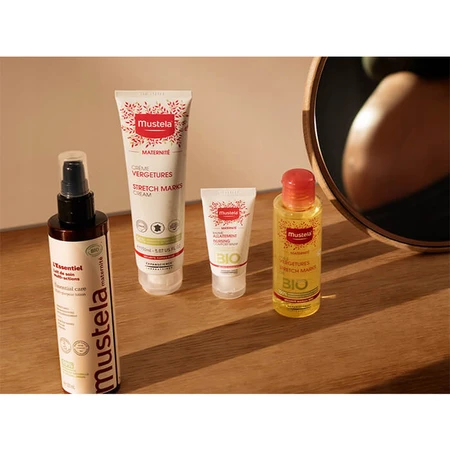 Mustela Maternite Essential Care Set, multifunktionale Körpermilch, für Schwangere und Wöchnerinnen, 200 ml + 200 ml gratis