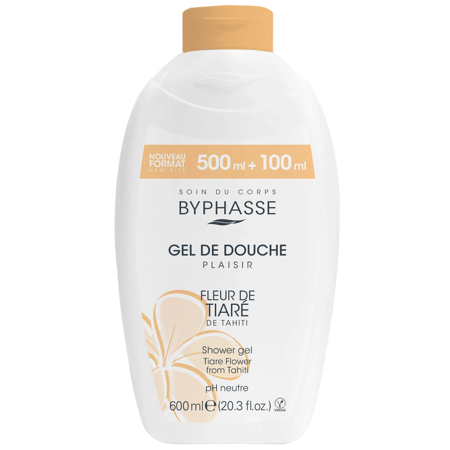 Byphasse Plaisir, douchegel, tiarebloemen, 600 ml