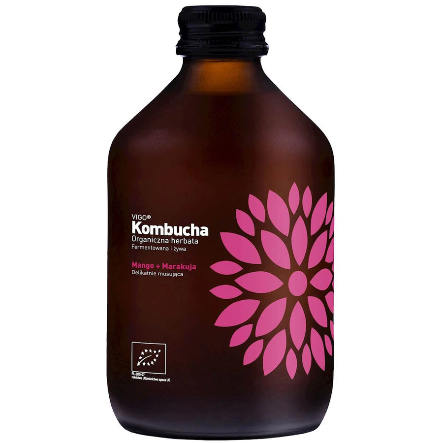 Vigo, kombucha Bio Mango + Passievrucht, 330 ml