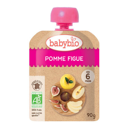 Biologische zakjes puree van appels en vijgen, 90 g, Babybio