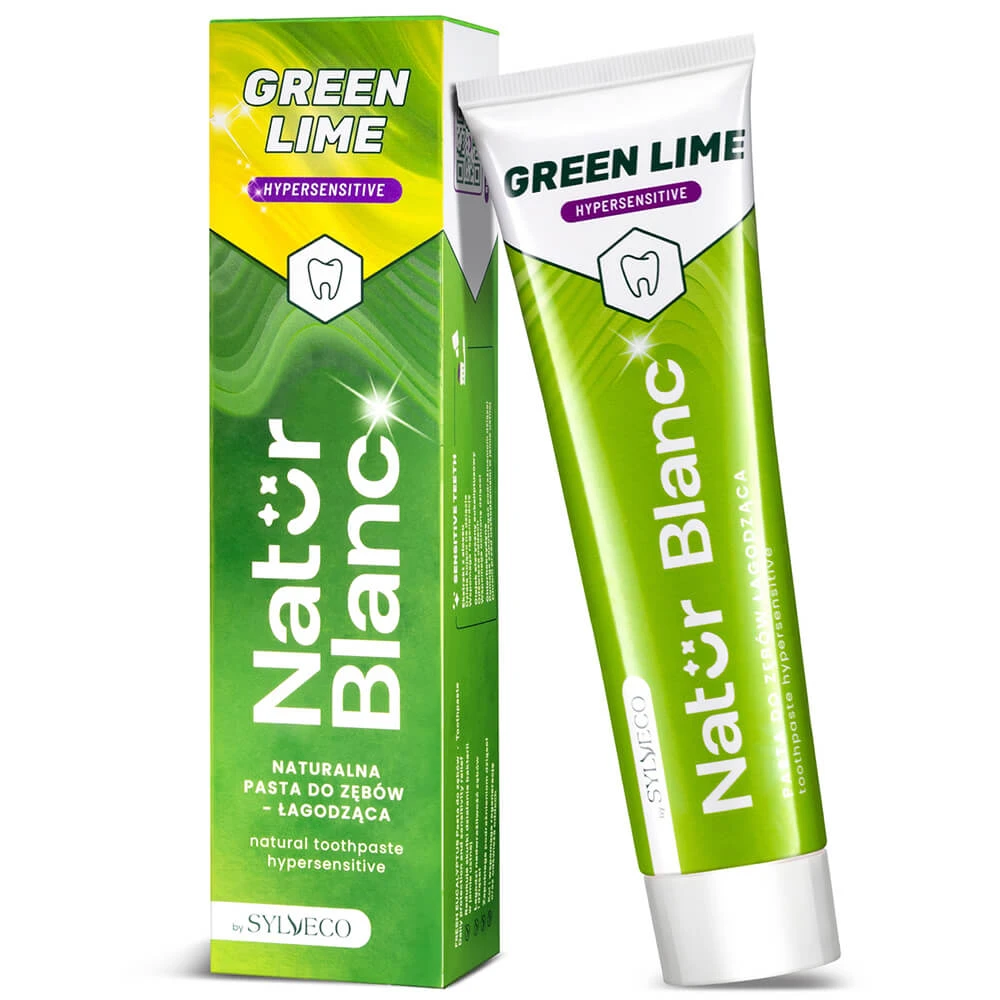 Sylveco Natur Blanc, tandpasta om gevoeligheid te verzachten, Groene limoen, 100 g