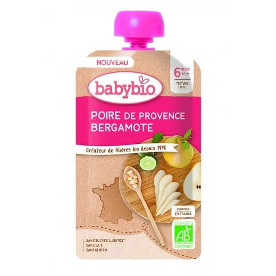 Peer en bergamotpuree, 120g, Babybio