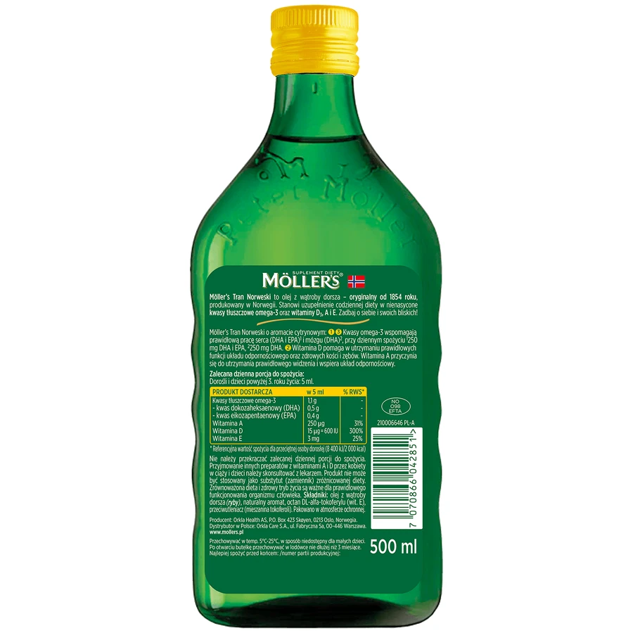 Möller's Noorse dieetvoeding, vanaf 3 jaar, citroensmaak, 500 ml