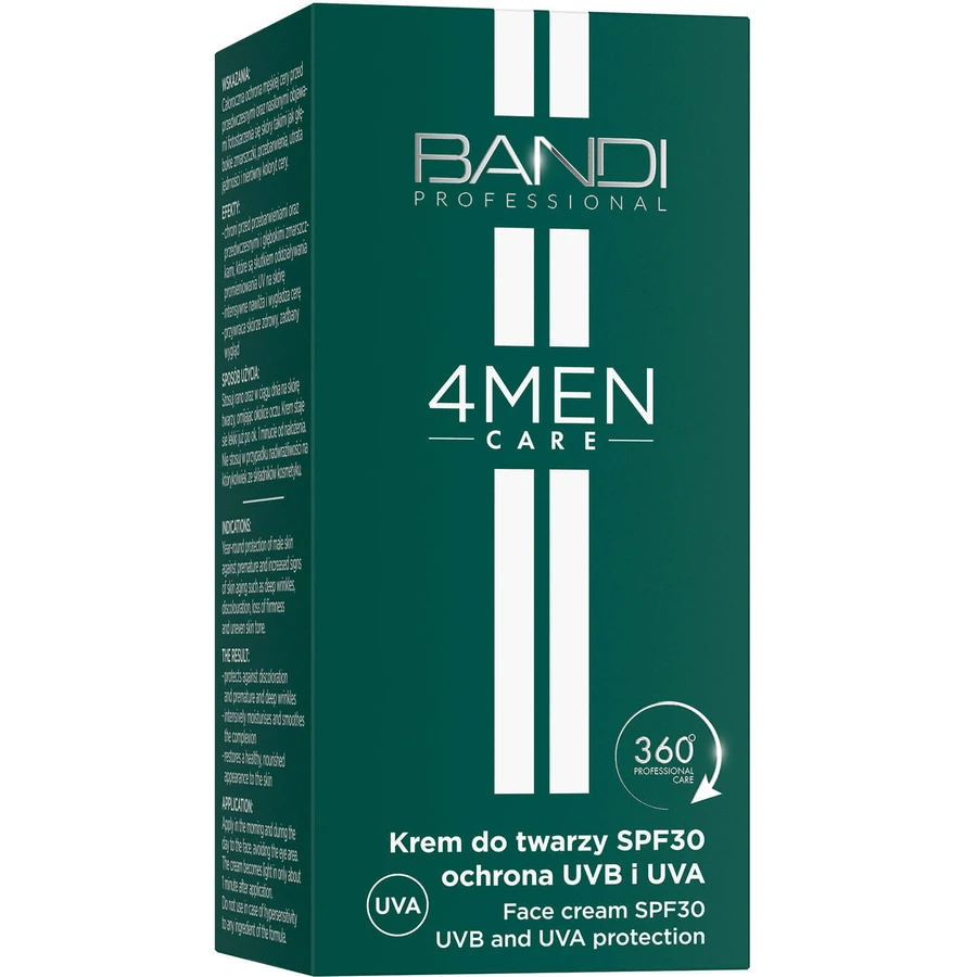 Bandi 4Men Care, crema viso SPF 30, protezione UVB e UVA, per uomo, 50 ml