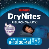 Huggies DryNites, overnight briefs for boys, 8 -13 years, 30-48 kg, 9 pieces