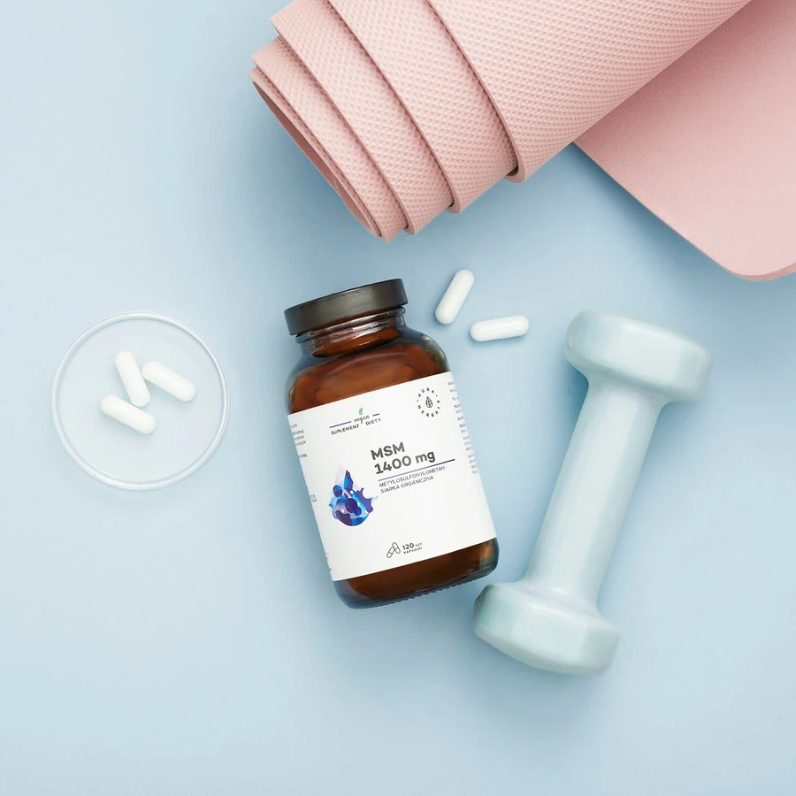 Aura Herbals MSM 1400 mg, zolfo organico, 120 capsule