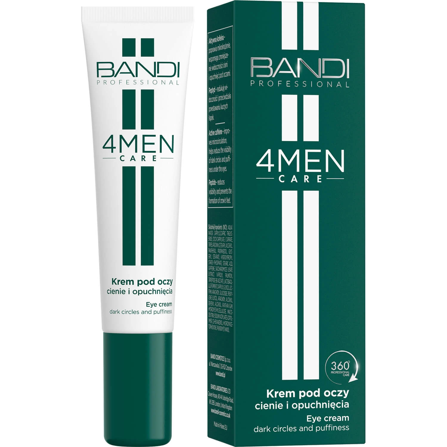 Bandi 4Men Care, oogcrème, donkere kringen en wallen, voor mannen, 14 ml
