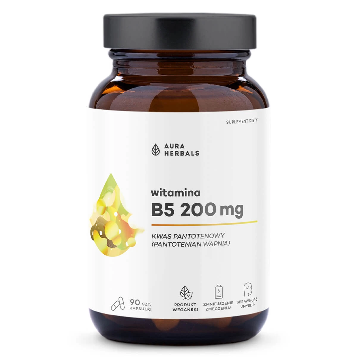 Aura Herbals Vitamine B5 200 mg, pantotheenzuur, 90 capsules
