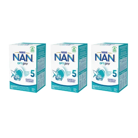 Set Nestle NAN Optipro 5, Junior modifizierte Milch für Kinder ab 2,5 Jahren, 3 x 650 g