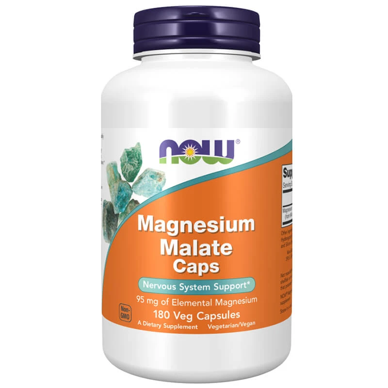 Now Foods Magnesium Malaat 95 mg, magnesiummalaat, 180 capsules