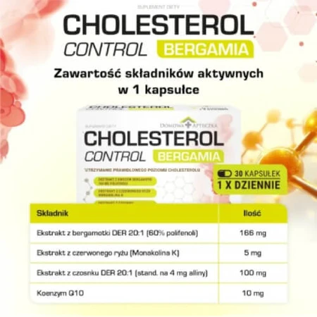 Domowa Apteczka Cholesterol Control Bergamia, 30 kaps: ceny i cechy