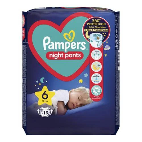 Pampers Nachtbroek 6 15kg+ 19st