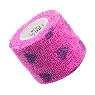 VITAMMY Autoband Bande élastique cohésive 5cm x 450cm Coeurs violet