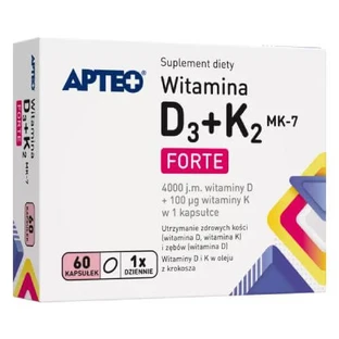 APTEO Vitamin D3+K2 MK-7 Forte, 60 Kapseln