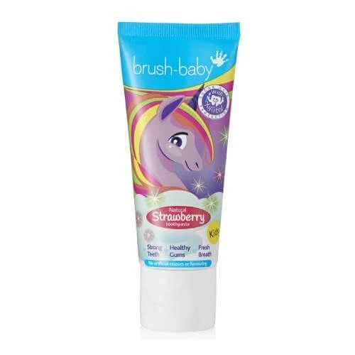 BRUSHBABY Tandpasta voor kinderen vanaf 3 jaar Aardbei, 50ml