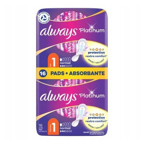 ALWAYS Platina Normaal (maat 1) Wrappers, 16 stuks