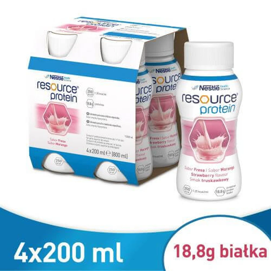 Resource Protein sabor fresa, 4x200ml