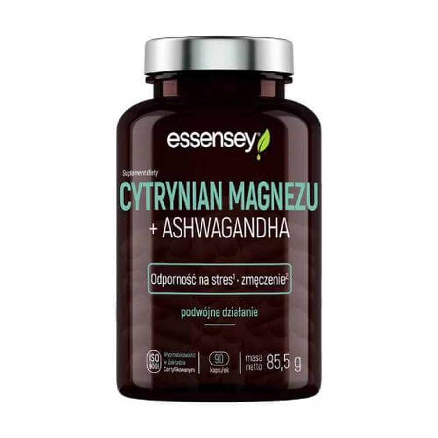 Essensey Citrat de magneziu + Ashwagandha, 90 caps