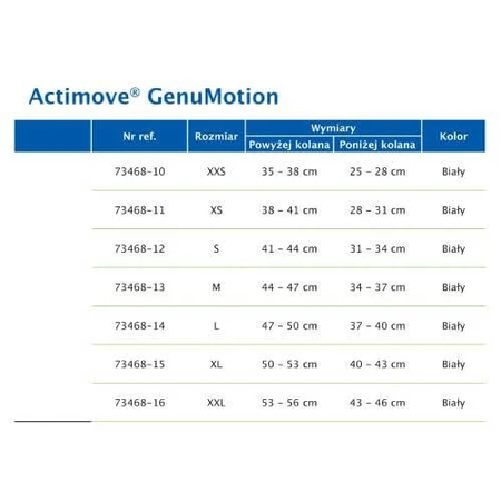 Actimove Professional Line Medical compresie genunchi stabilizator XXS alb