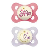 MAM Original Night Orthodontic Schnuller 2-6m Planet Love Girl leuchtet im Dunkeln, 2 Stück