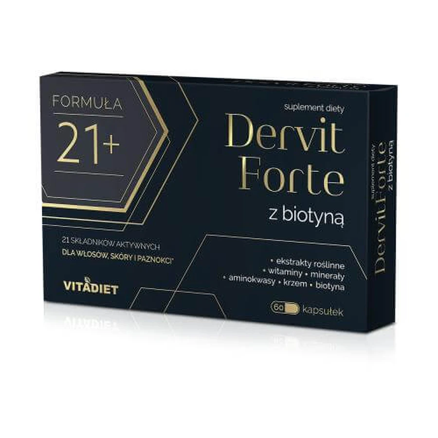 VITADIET Dervit forte con biotina, 60 cápsulas