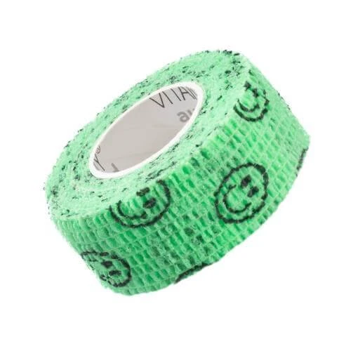 VITAMMY Autoband Elastisch cohesief verband 2,5cm x 450cm Groene smiley-gezichten