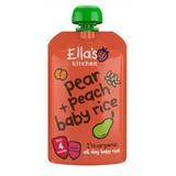 Ella's Kitchen BIO Arroz para bebés, pera y melocotón, 120 g