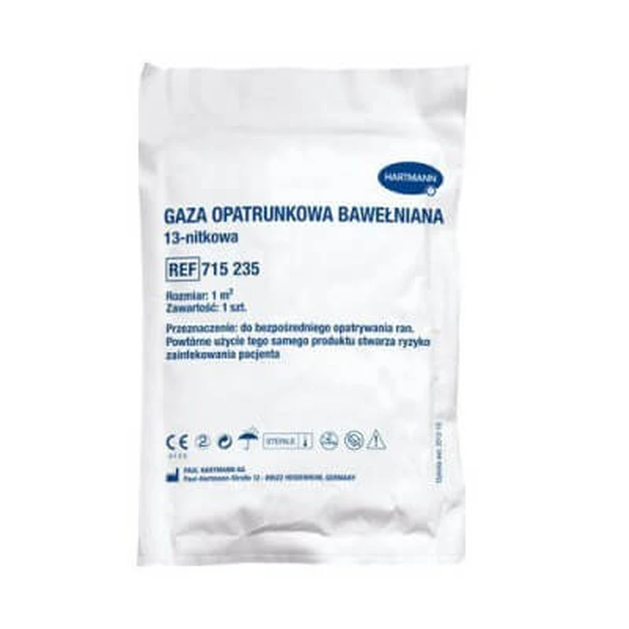 Hartmann sterile Baumwolle Verbandmull 13 Fäden 1m2- 1 St.