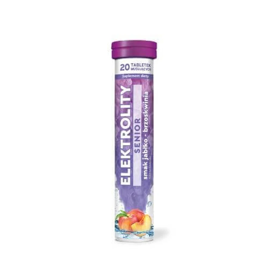 Elektrolity Senior mit Apfel- und Pfirsichgeschmack, 20 Mousse-Tabletten