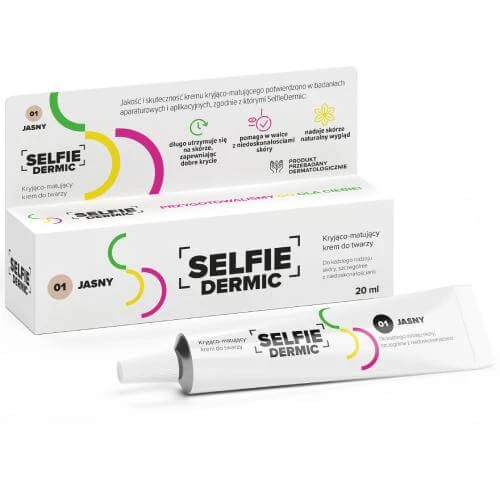 SelfieDermic dekkende matterende gezichtscrème 01 licht, 20ml