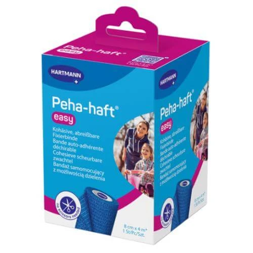 HARTMANN Peha-haft Easy steunverband blauw 8cm x 4m