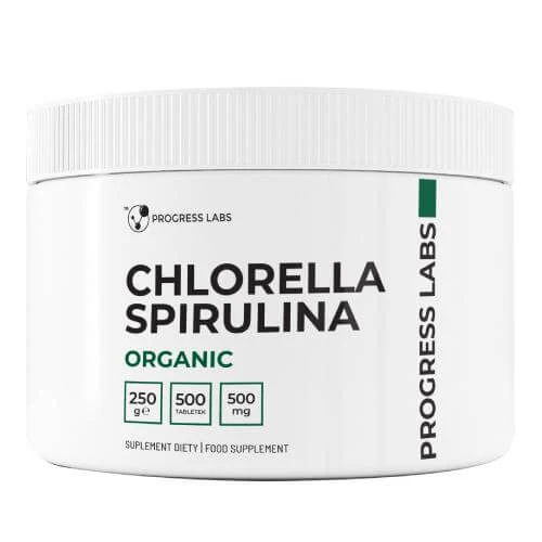 Progress Labs Chlorella Spirulina Organic 500 mg, 500 tabletten