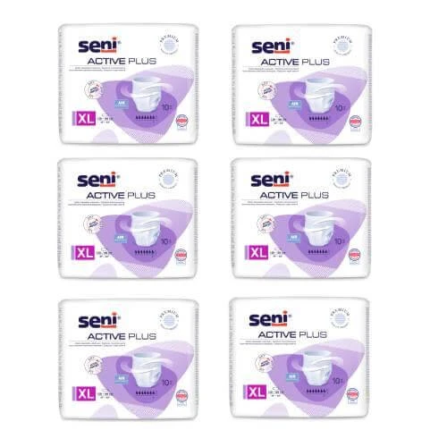 SENI ACTIVE PLUS XL set, 6 x 10st. - Soepel absorberende slips