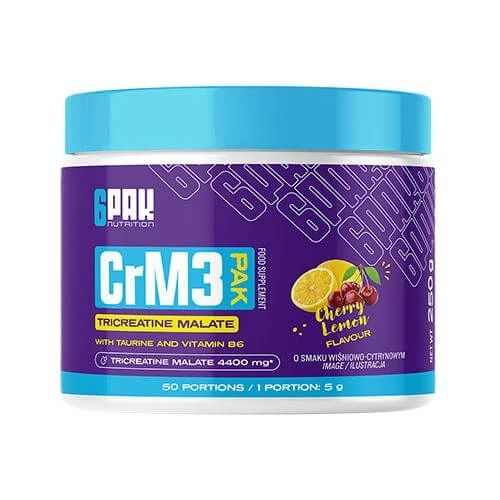 6Pak Nutrition CrM3 PAK Creatinepoeder Citroen-Kers, 250 g