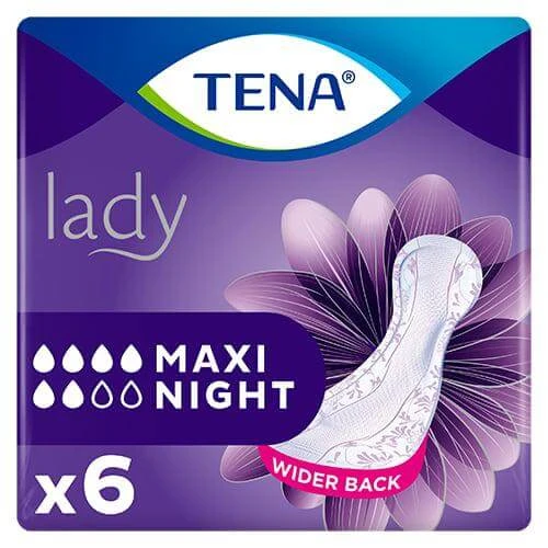 TENA Lady Maxi Nacht anatomische luiers, 6 stuks