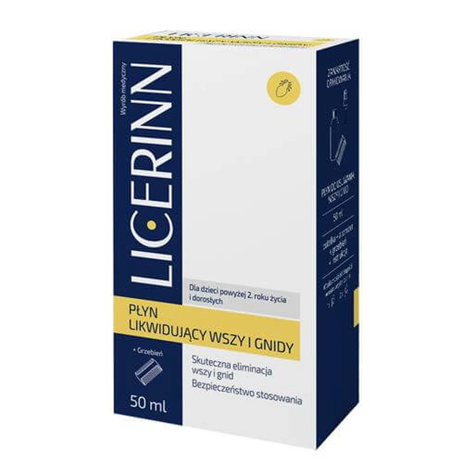 Licerinn Liquido elimina pidocchi e lendini, 50 ml + pettine