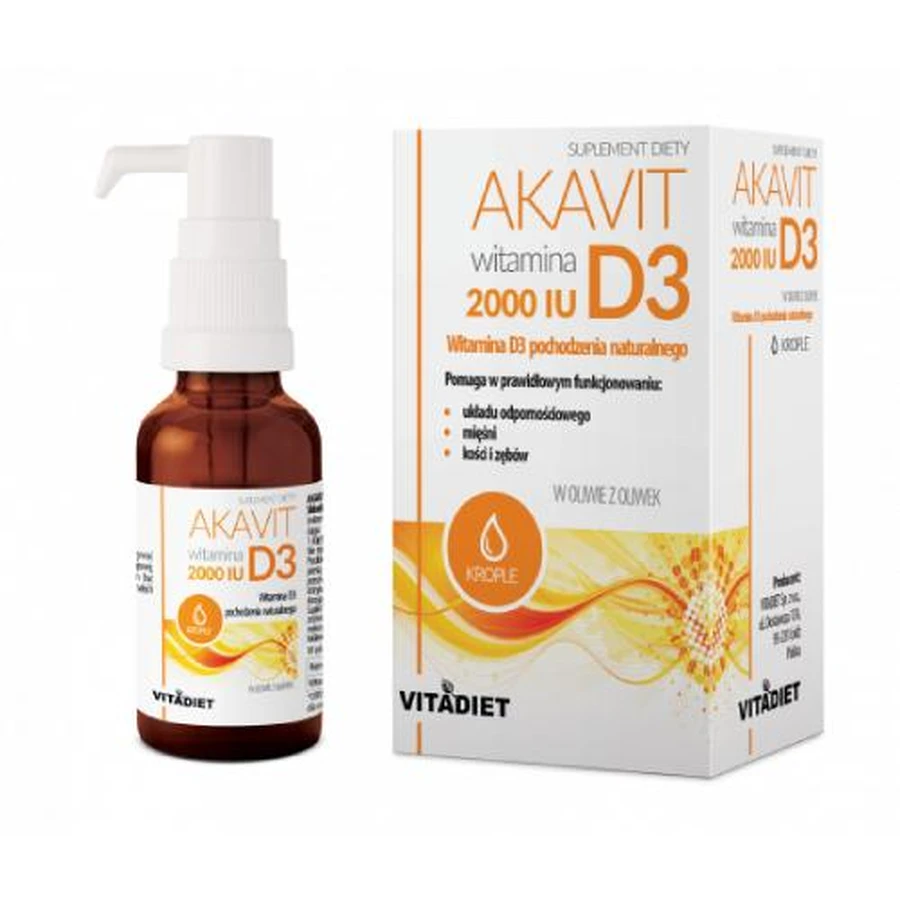 VITADIET Akavit Vitamin D3 2000 IU Tropfen, 29,4ml