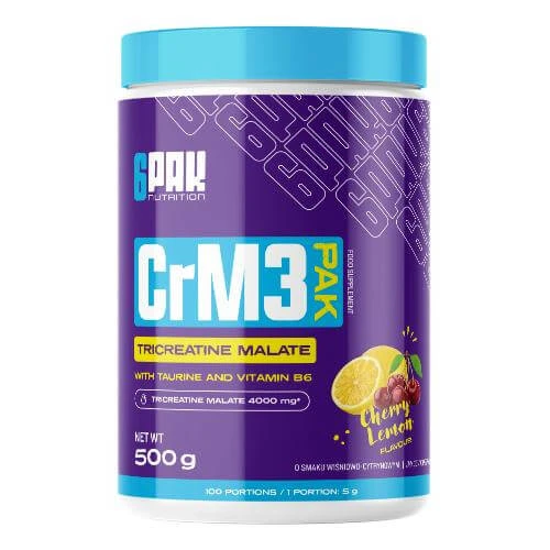 6Pak Nutrition CrM3 PAK Creatinepoeder Citroen-Kers, 500 g