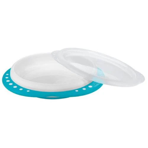NUK Easy Learning schoteltje met deksel 8m+ turquoise (255.049), 1 st.