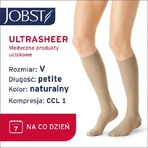 JOBST ULTRASHEER Chaussettes de compression courtes pour le genou CCL1 naturel, taille 5 ZP