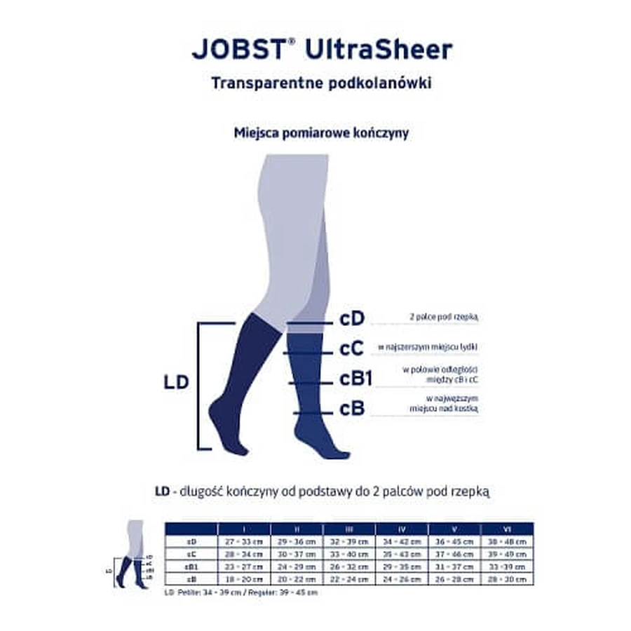 JOBST ULTRASHEER Chaussettes de compression courtes pour le genou CCL1 naturel, taille 5 ZP