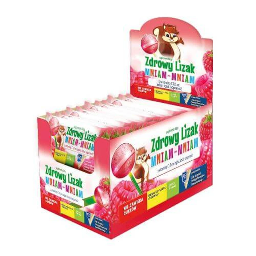 Gesunder Yummy Yummy Himbeer-Lolli, Kugelform, 40 Stück