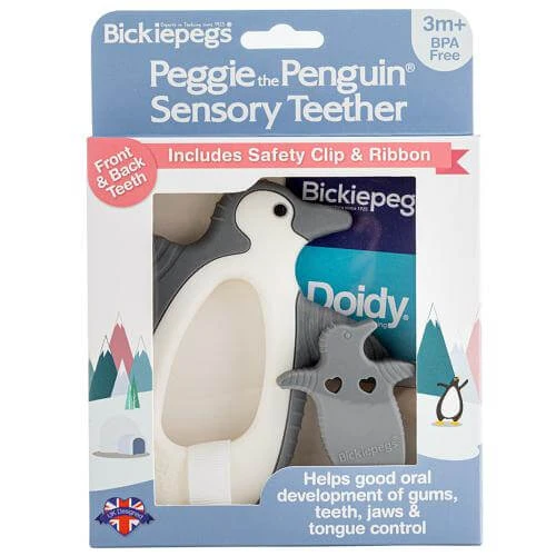 Bickiepegs Pinguïn sensorische bijtring, 1 stuk