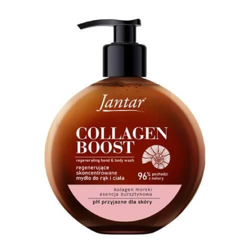 FARMONA Jantar Collagen Boost Regenererende Hand- en Lichaamszeep met Amber Essence en Marine Collageen, 400 ml