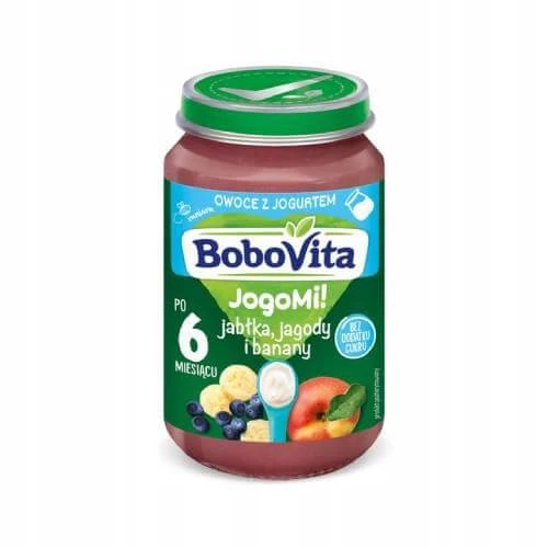 BOBOVITA JogoMi! Fruit met yoghurt appels, bessen en bananen na 6 maanden, 190g